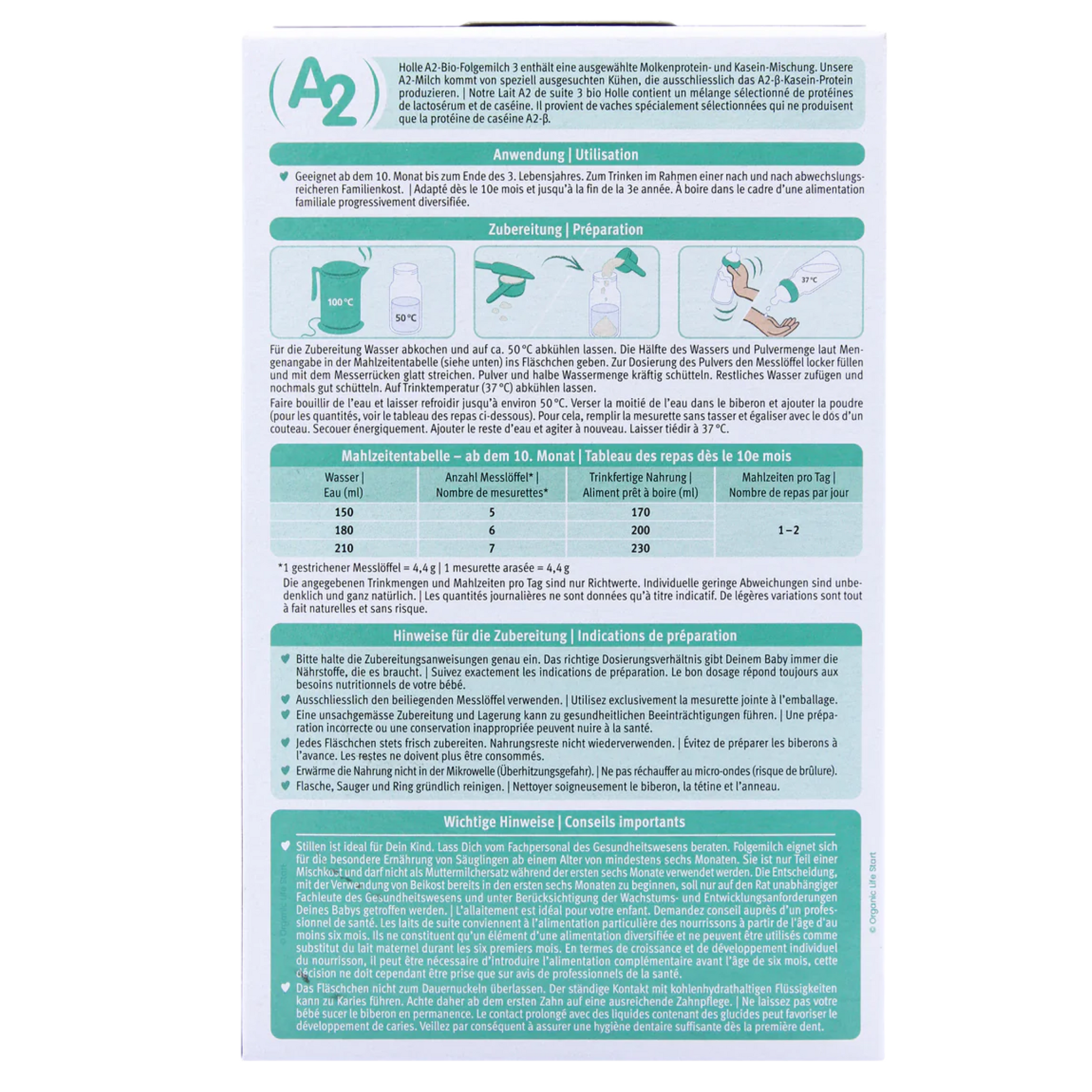 Product label with text and icons on a white background