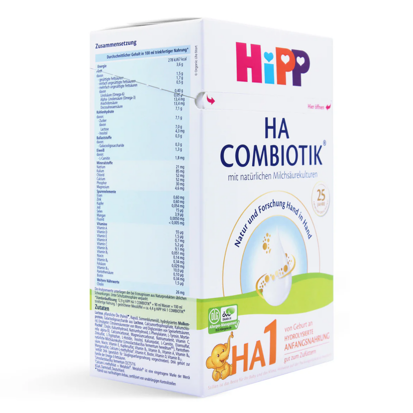 HiPP German HA1 hypoallergenic infant formula – Stage 1 for newborns from birth, extensively hydrolyzed protein for allergy prevention