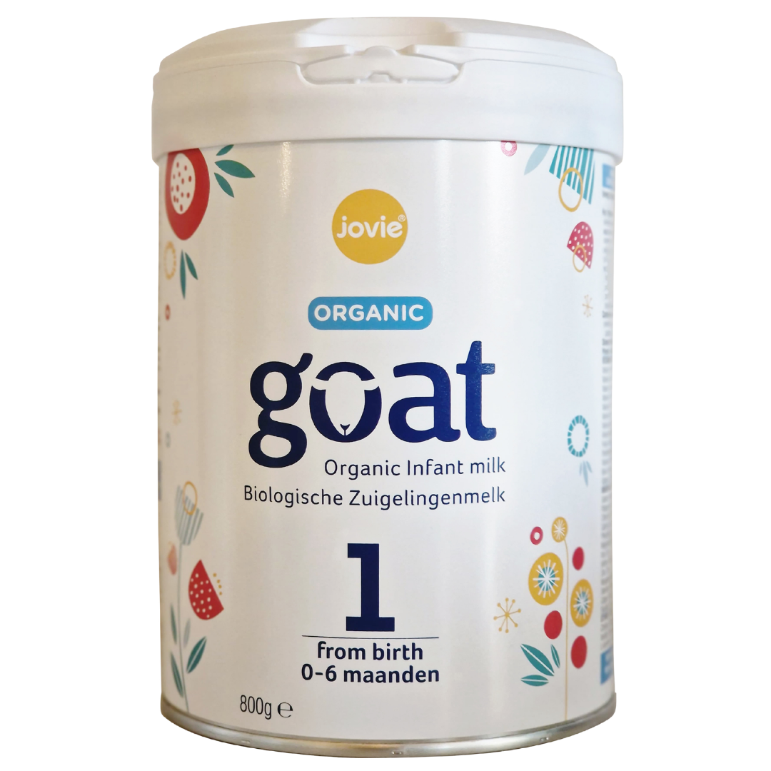 ovie Organic Infant Goat Milk Formula Stage 1 – front of can, European organic baby formula for newborns 0-6 months, 800g