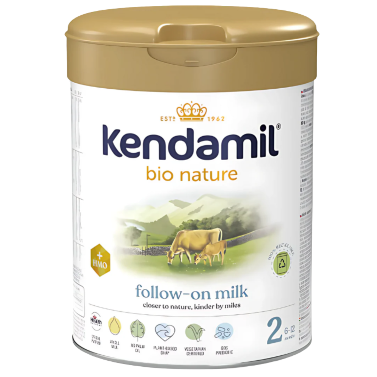 Kendamil bio nature follow-on milk canister on a white background