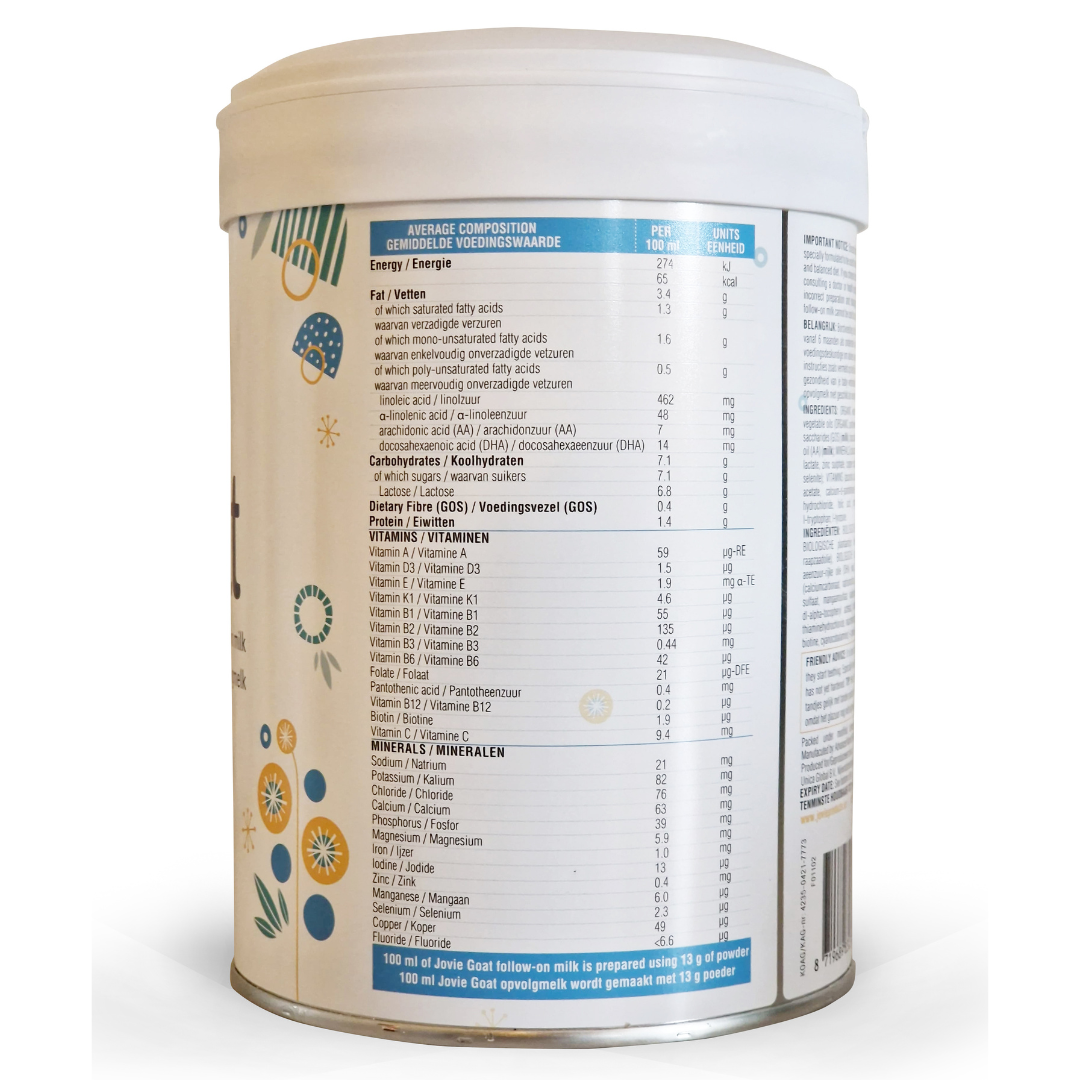 Leche de cabra orgánica Jovie (Etapa 2) 