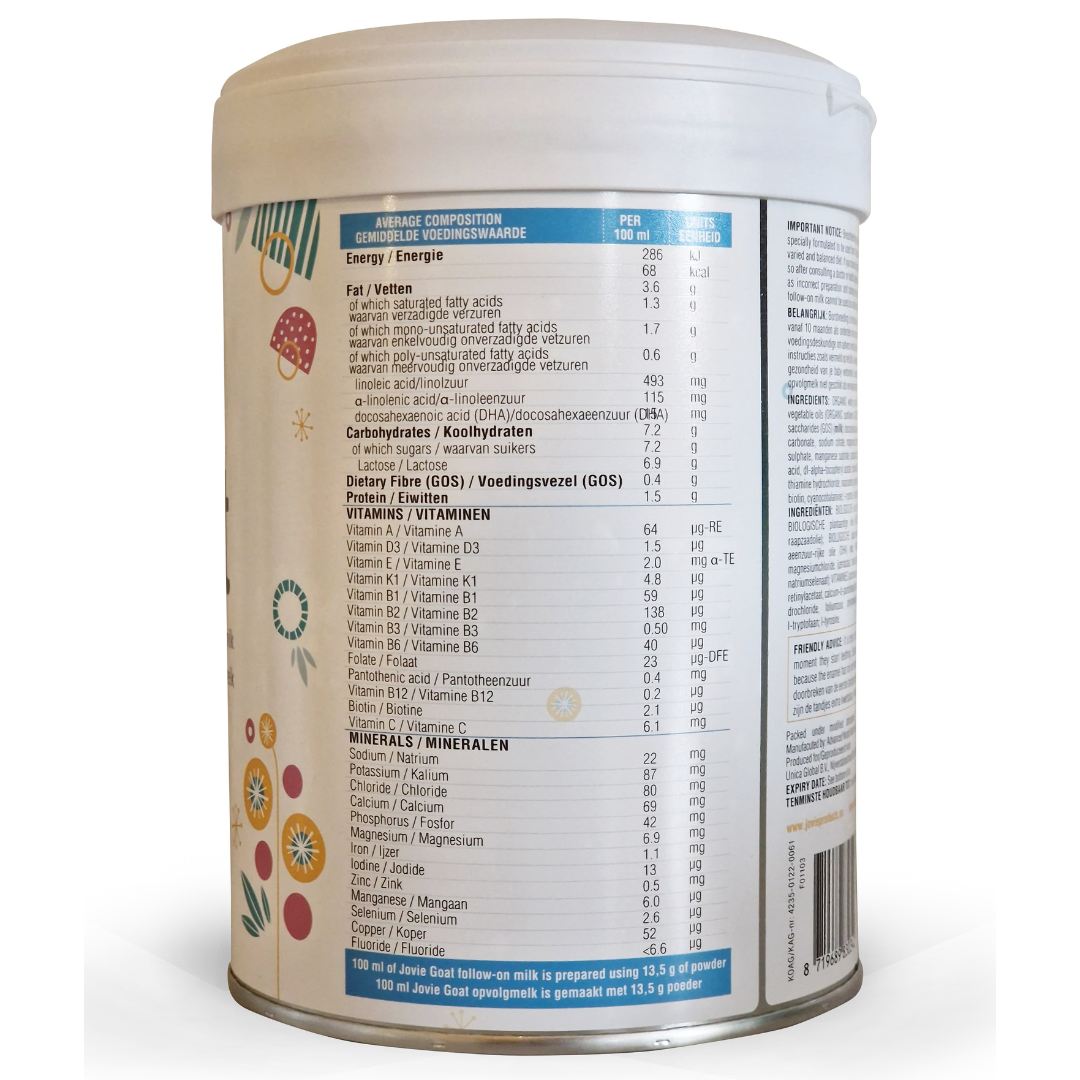 Jovie Organic Goat Milk Formula (Stage 3)